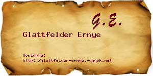 Glattfelder Ernye névjegykártya
